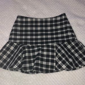 LF plaid black and white skirt S
